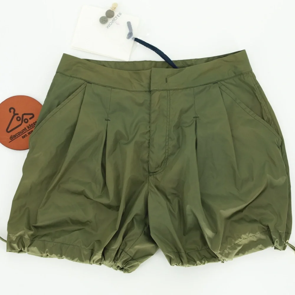 Moncler Nylon Shorts Pantalone Bermuda Adjustable Bungee Drawcord Size 38 XXS